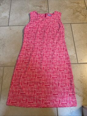 J. McLaughlin Pink Geometric Sleeveless Shift Dress